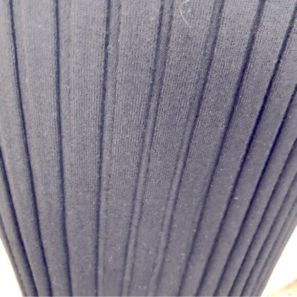 Milly black knit ribbed knit midi dress large - Picture 2 of 6